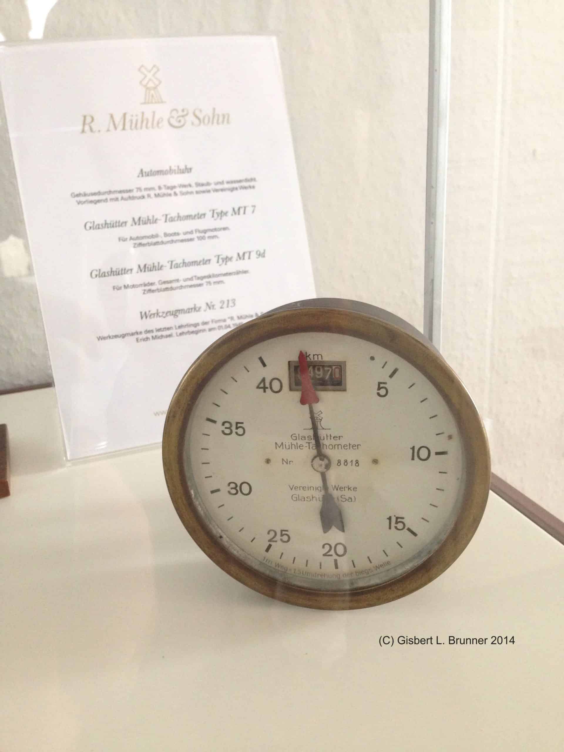 Ein früher Tachometer aus dem Mühle Museum