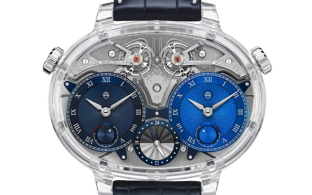 Armin Stroms Luxus-Armbanduhr „Dual Time Resonance Sapphire“ bietet hohe Präzisision und TransparenzArmin Strom Dual Time Resonance Sapphire: Das Doppel-Pack!