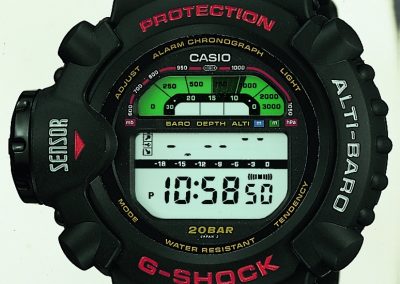 Die G-Shock DW-6500J-1A mit komplizierten Anzeigen