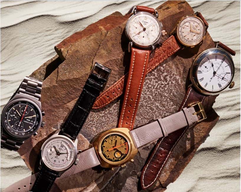 Schöne Auswahl an Vintage-Uhren und Sammleruhren