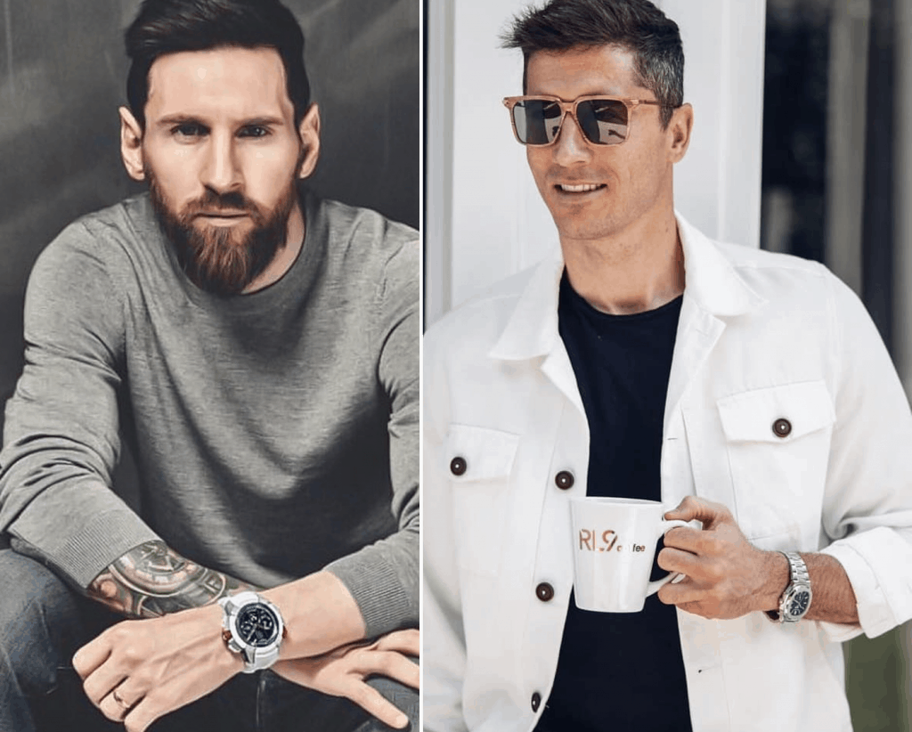 Uhrenvergleich Barcelona Bayern Messi Lewandowski