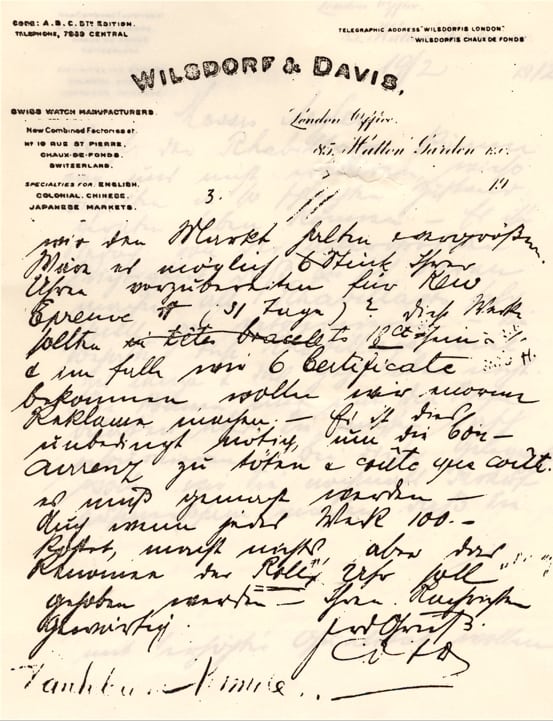 Hans Wilsdorf Brief an Aegler 19120219 3b
