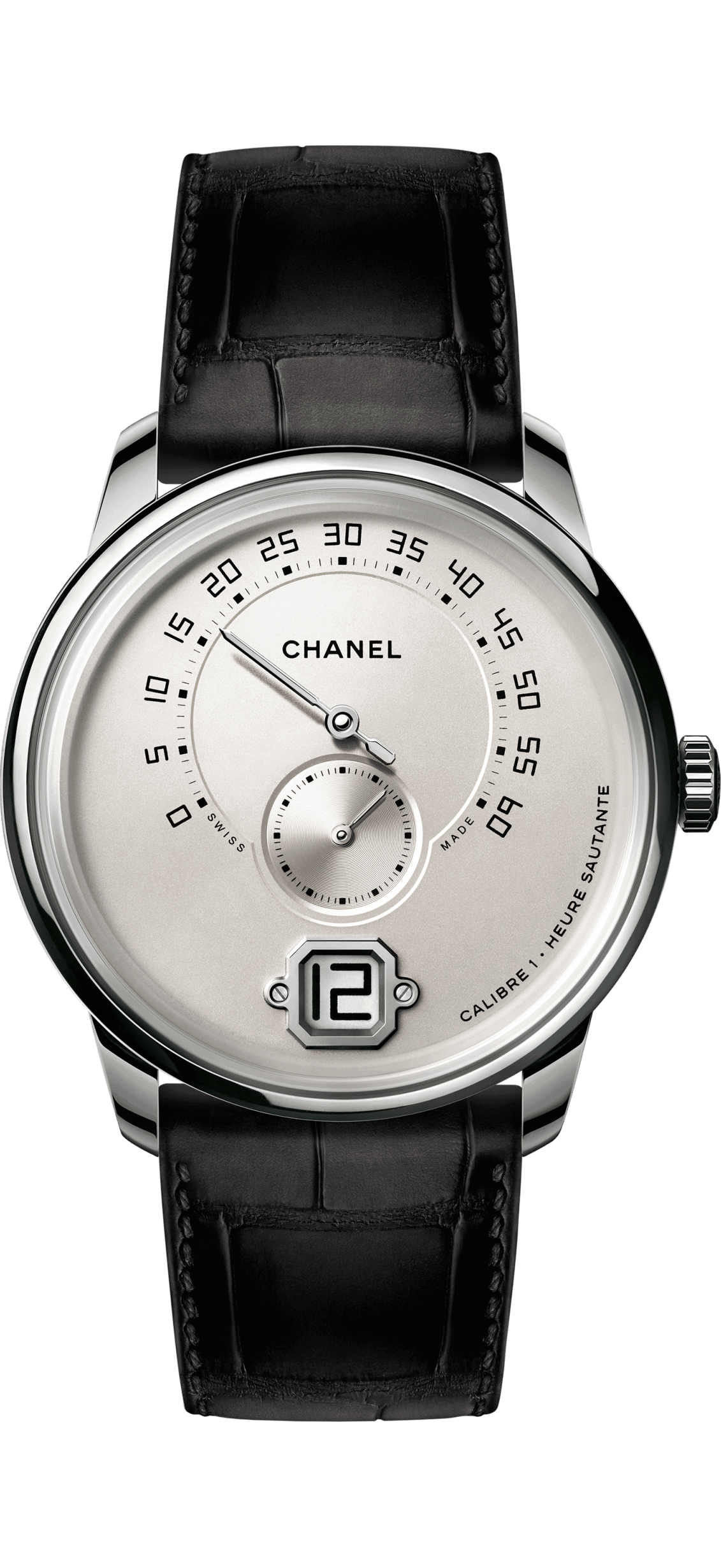 Manufakturwerk der Chanel Monsieur de Chanel Weißgold mit Alligatorband 37500 Euro von 2020