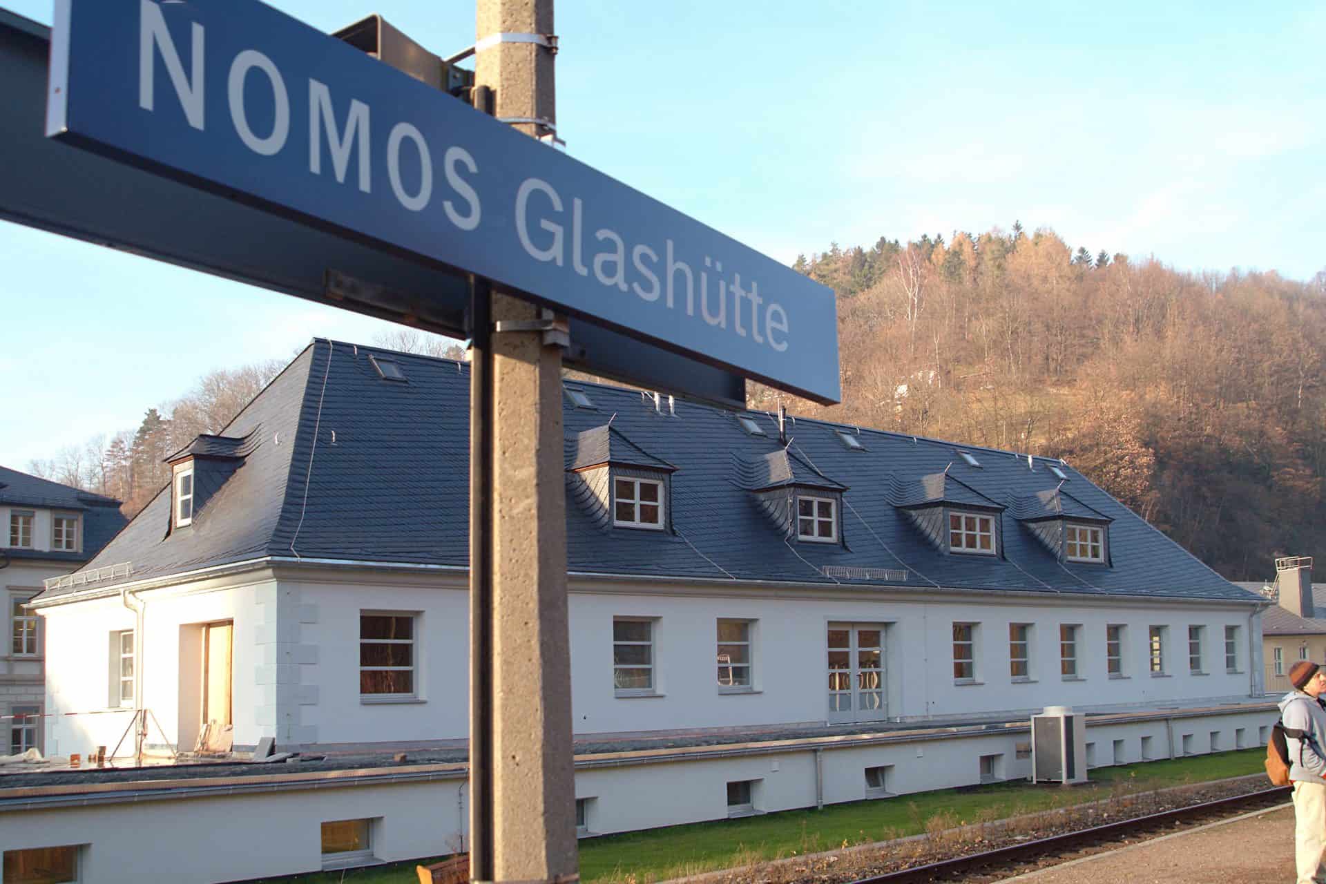 Glashütte Bahnhof während der Renovierung