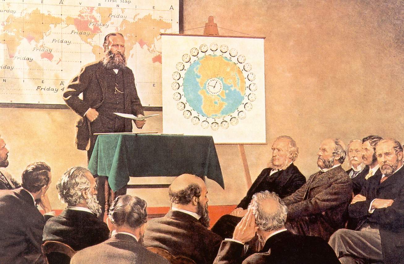 Sanford Fleming präsentierte seine Zeitzonen-Idee im Oktober 1884 in Washington