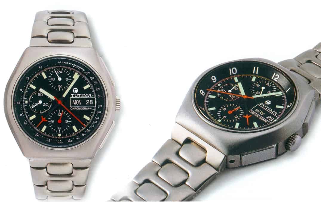  Tutima Military Fliegerchronograph T, Referenz 760-03 (links) und Referenz 760-2 (rechts)