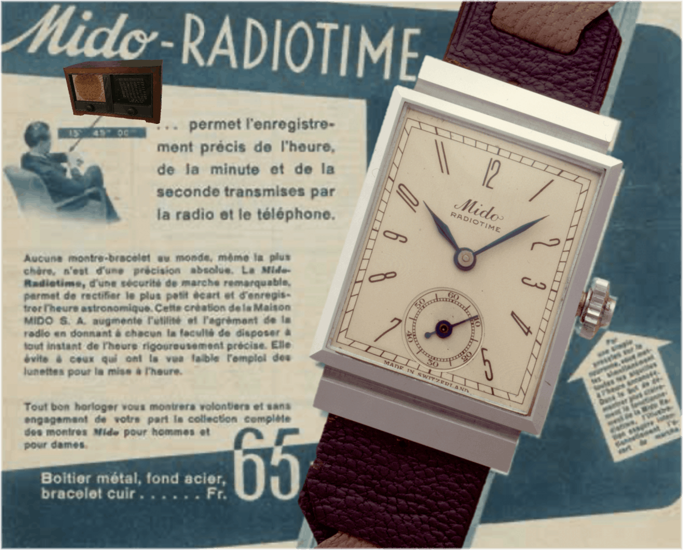 Vintageuhr Mido RadiotimeMido Radiotime: präzise Radio-Zeit per Knopfdruck