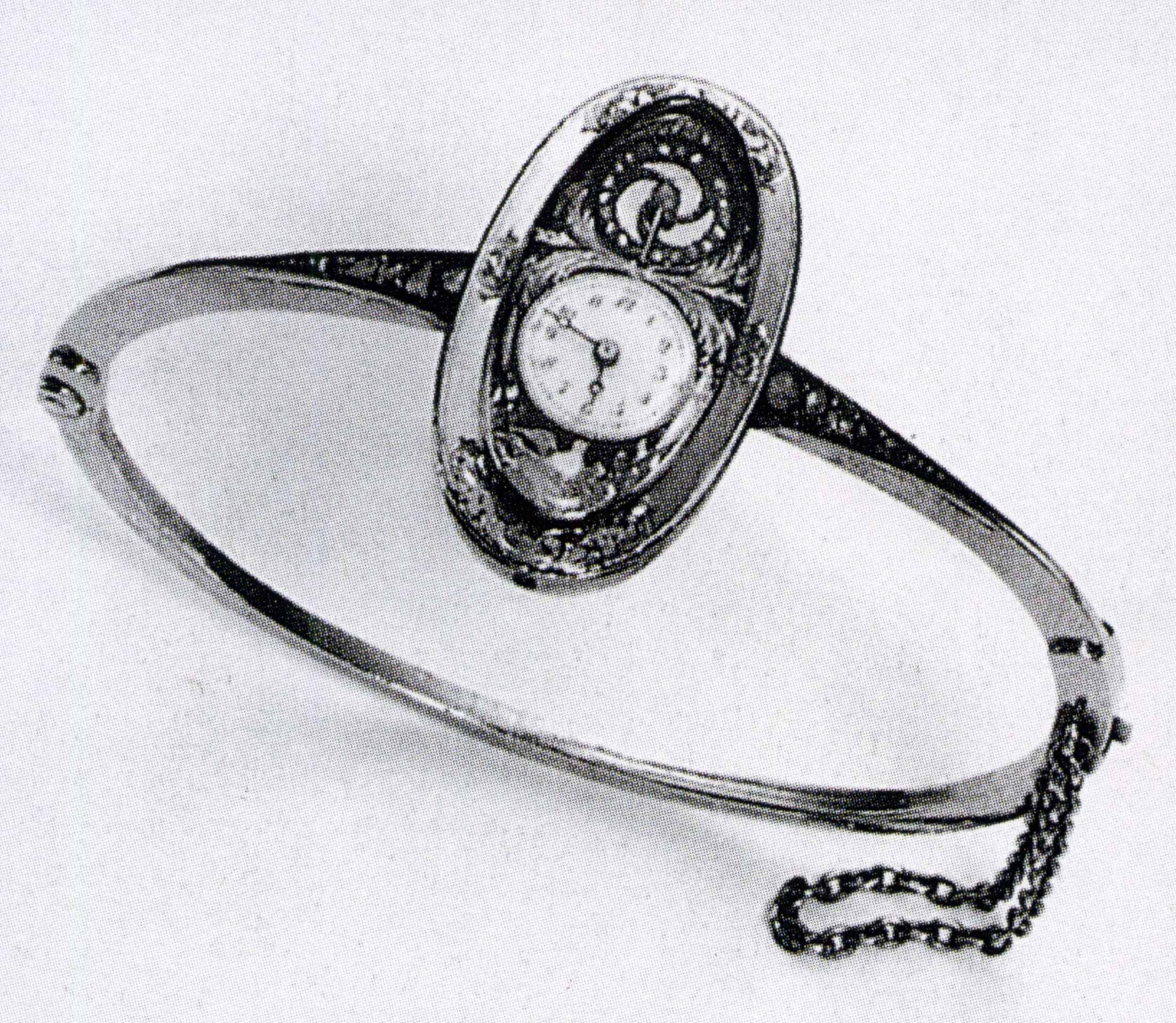 Genfer Spangen-Uhr mit sichtbarer Unruh von circa 1900