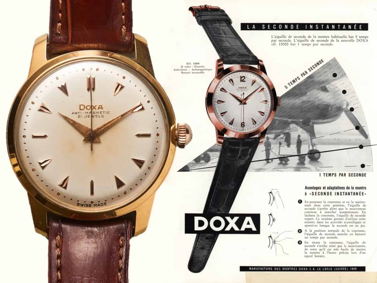 Vintage Doxa Armbanduhr mit springender Sekunde aus dem Jahr 1956