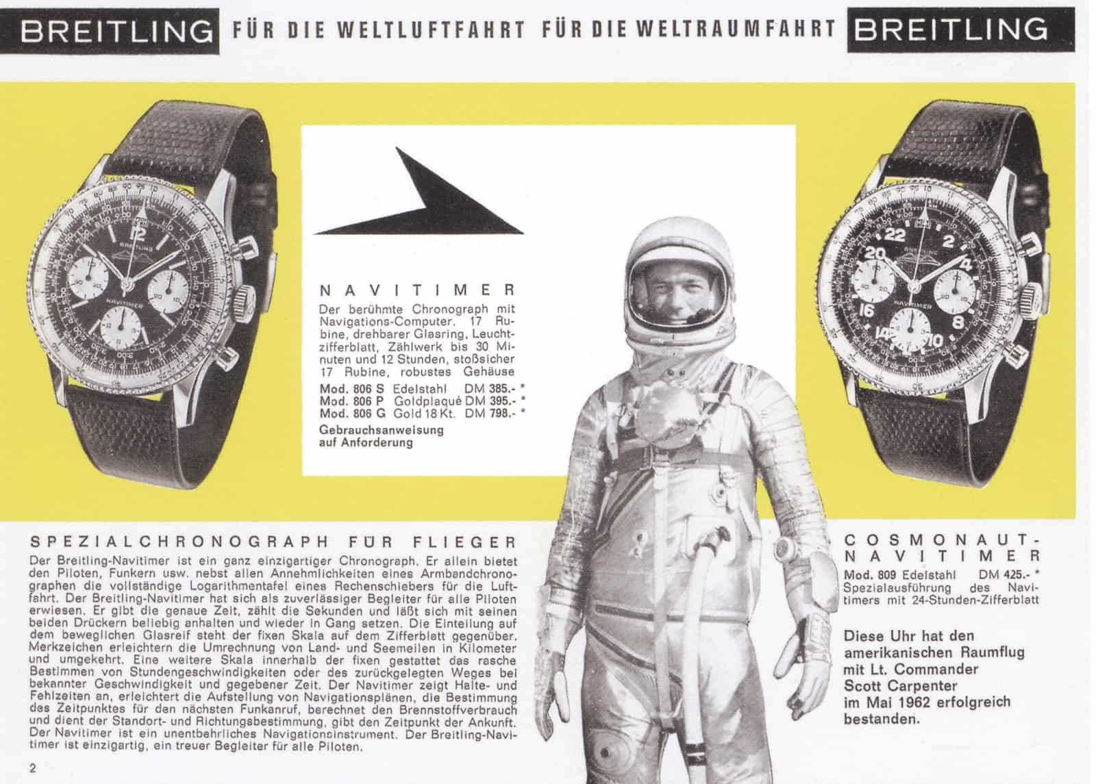 Breitling Navitimer Cosmonate Chrono Carpenter 1962