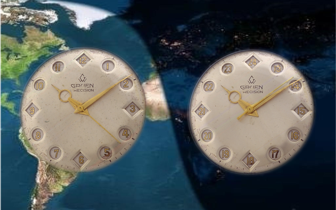 Vintage Armbanduhr mit 24 Stunden Anzeige GruenGruen Super G: Die 24-Stunden-Anzeige der anderen Art