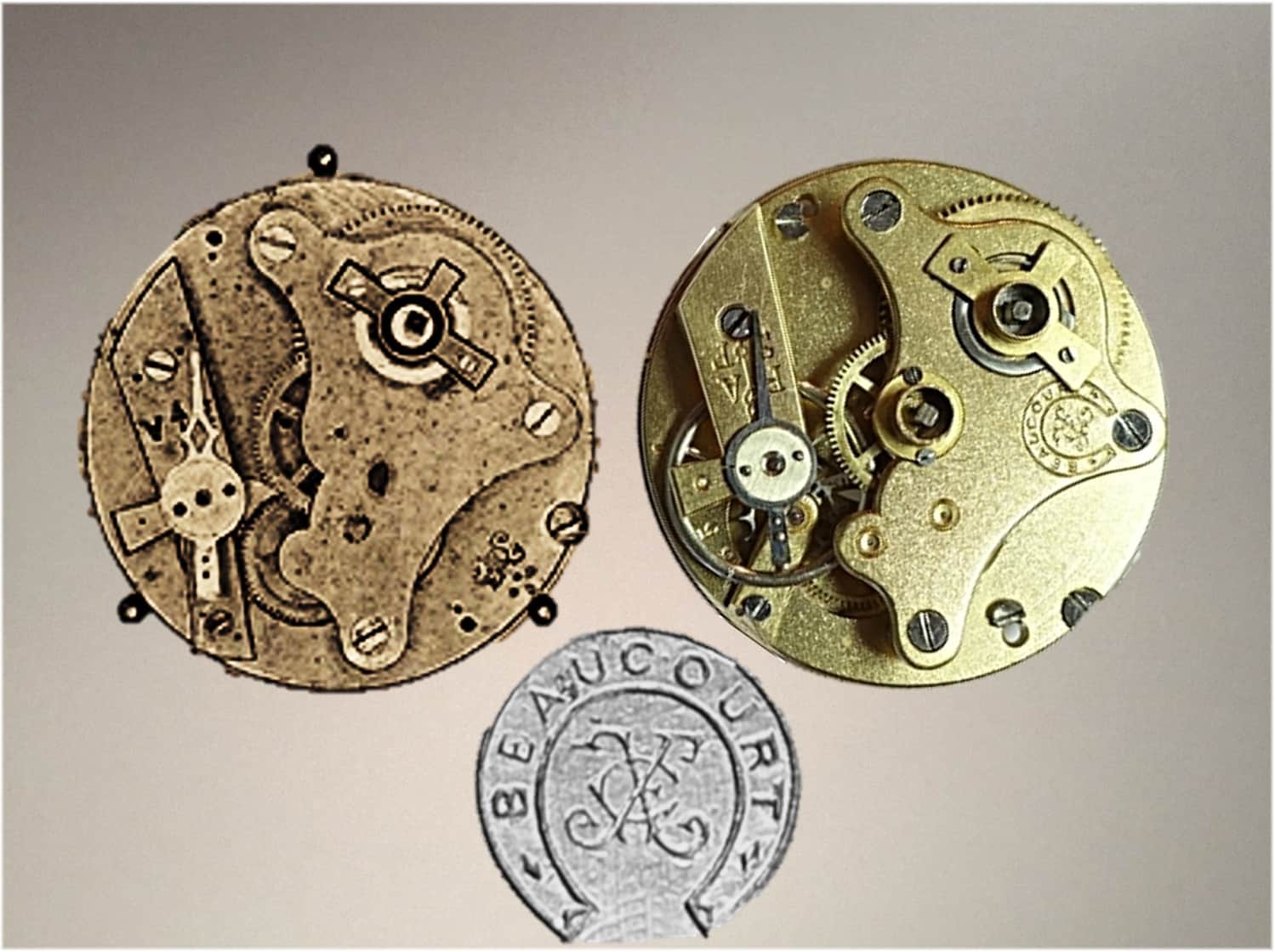Uhrwerk Japy Frères 1867 Schlüsselaufzug und Zylinderhemmung
