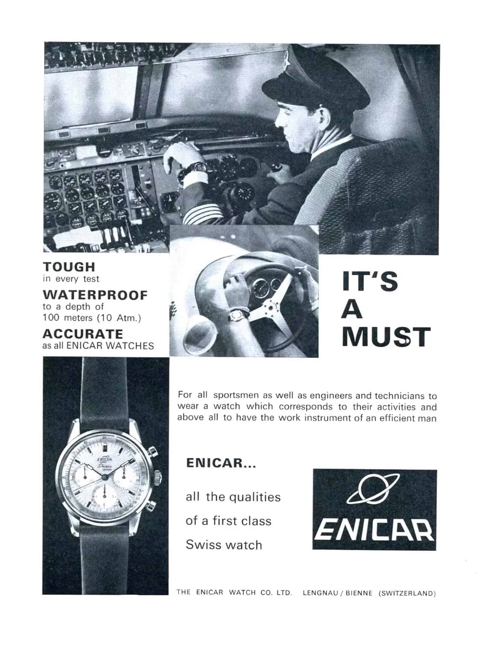 Enicar Anzeige Jet Graph um das Jahr 1964