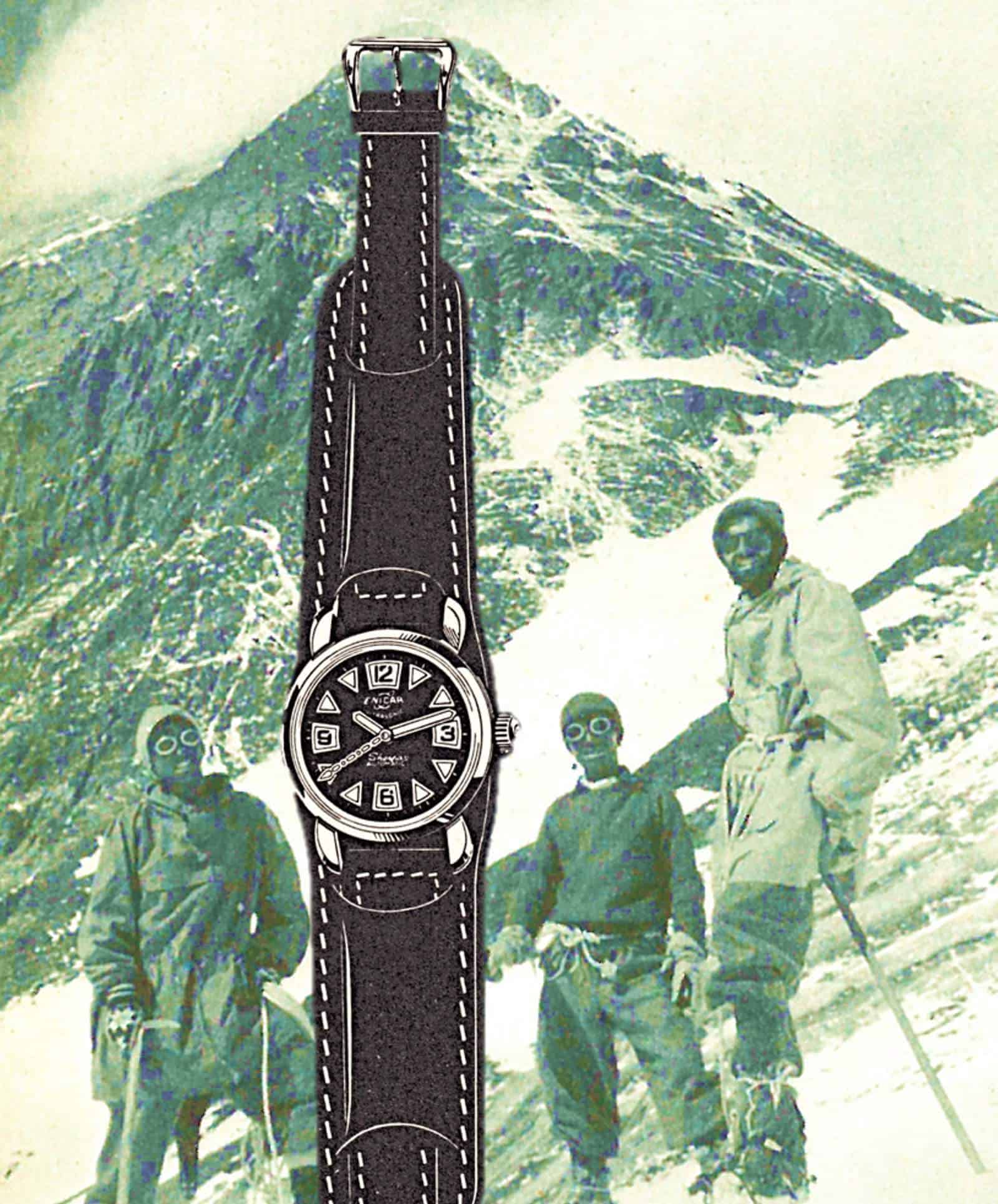 Lotse Expedition des Jahres 1956 mit einem Vintage Enicar Sherpa Modell