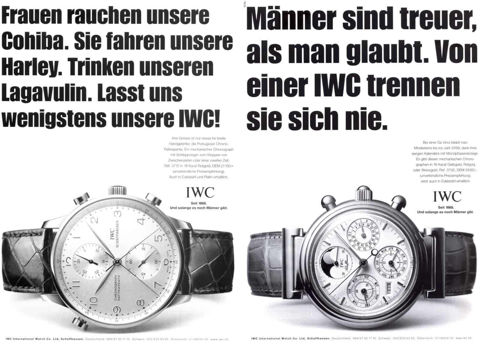 Alte IWC Werbung von 1999
