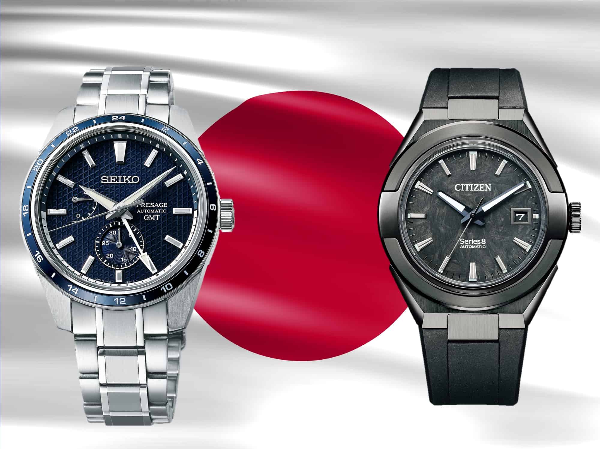 Seiko Presage Sharp Edged GMT Automatic SPB303J1 und Citizen Series 8 Model 870 Mechanical NA1025-10E (C) Uhrenkosmos