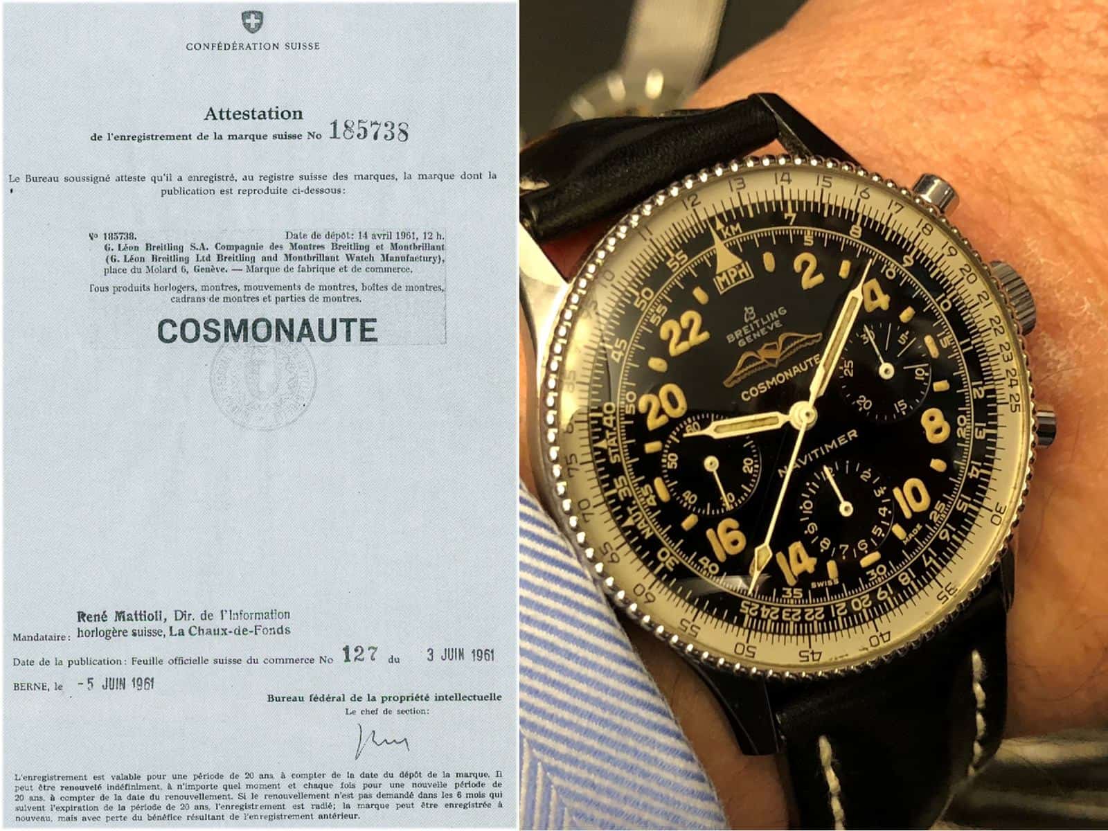 Markenschutz für die Bezeichnung Cosmonaute des Breitling Navitimer