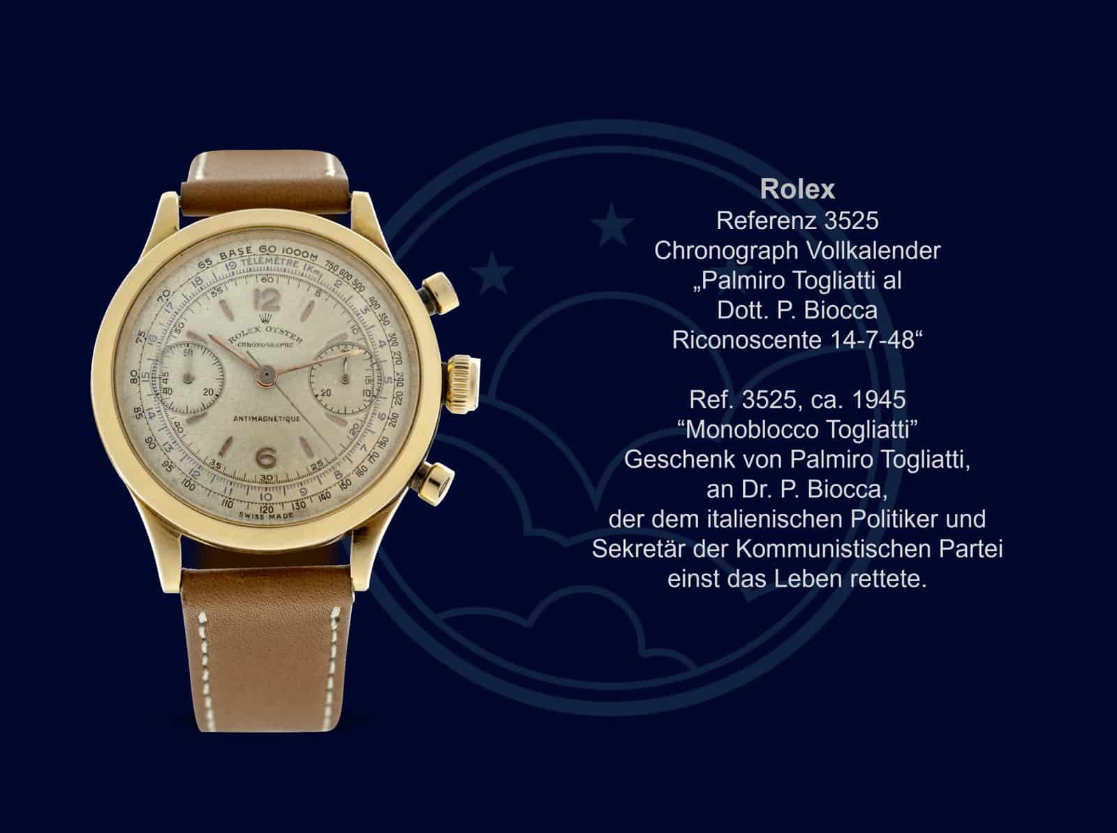 OAK Collection Rolex Chrono Ref 3525 Monoblocco Togliatti C Uhrenkosmos