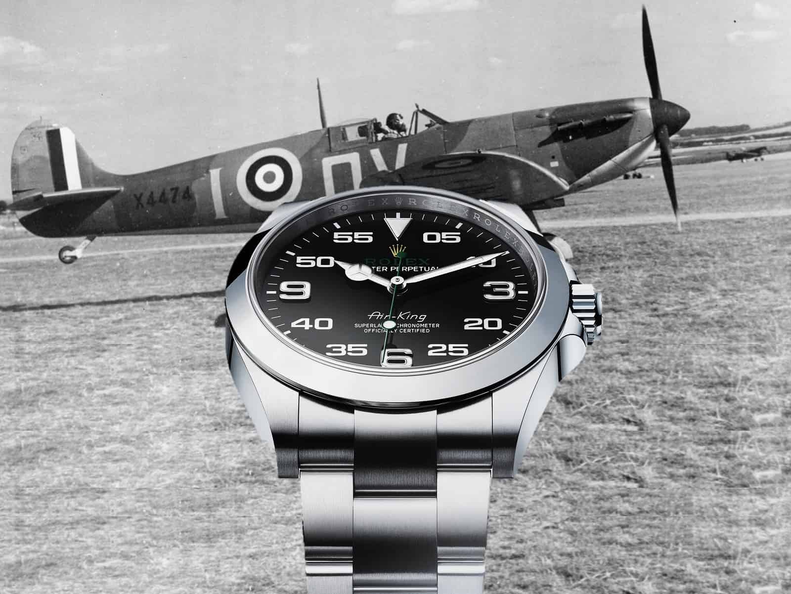 Royal Air Force Flugzeug mit Rolex Air-King Uhr