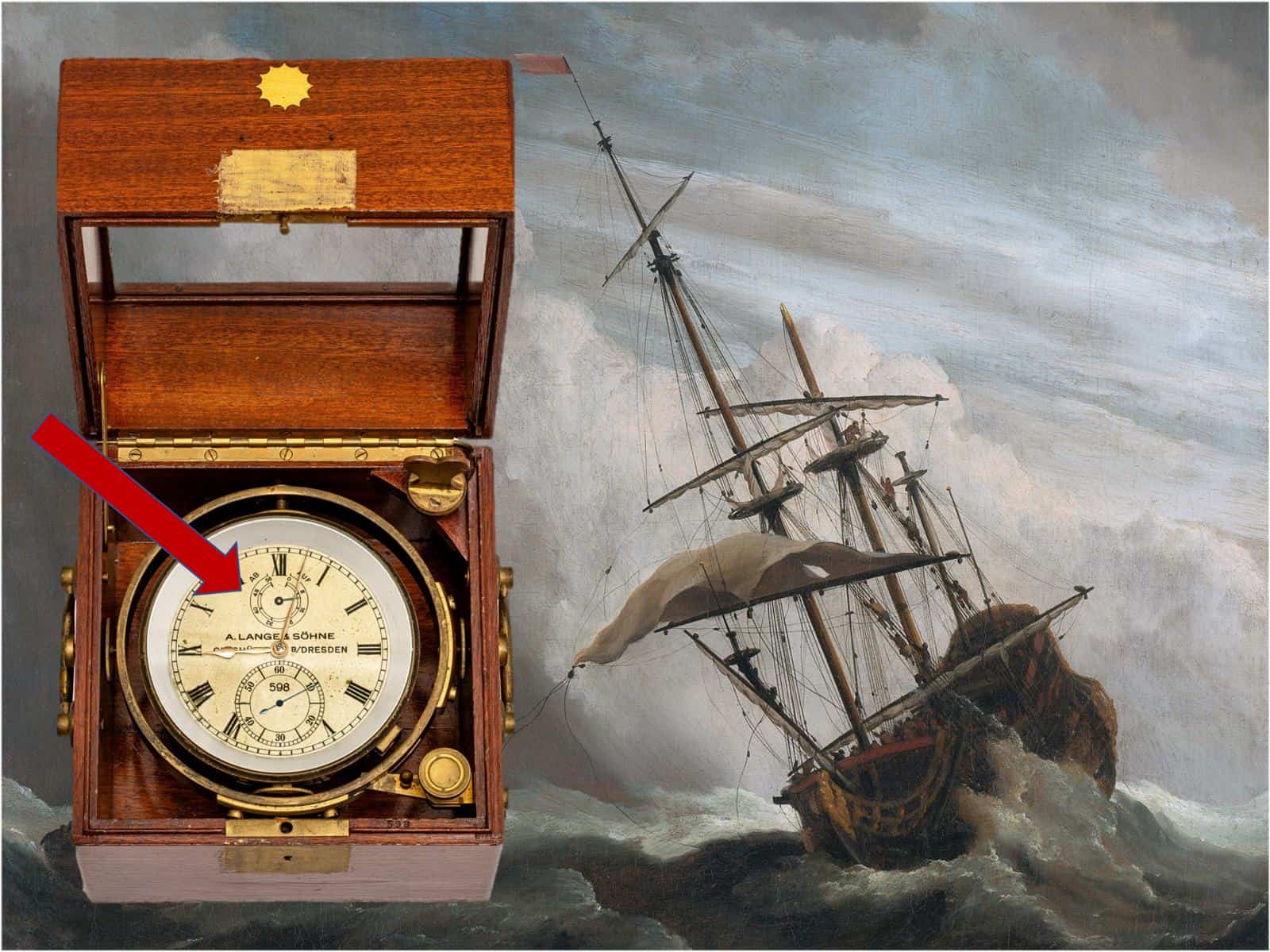 Auf- und Abwerk beim Marinechronometer von A. Lange & Söhne