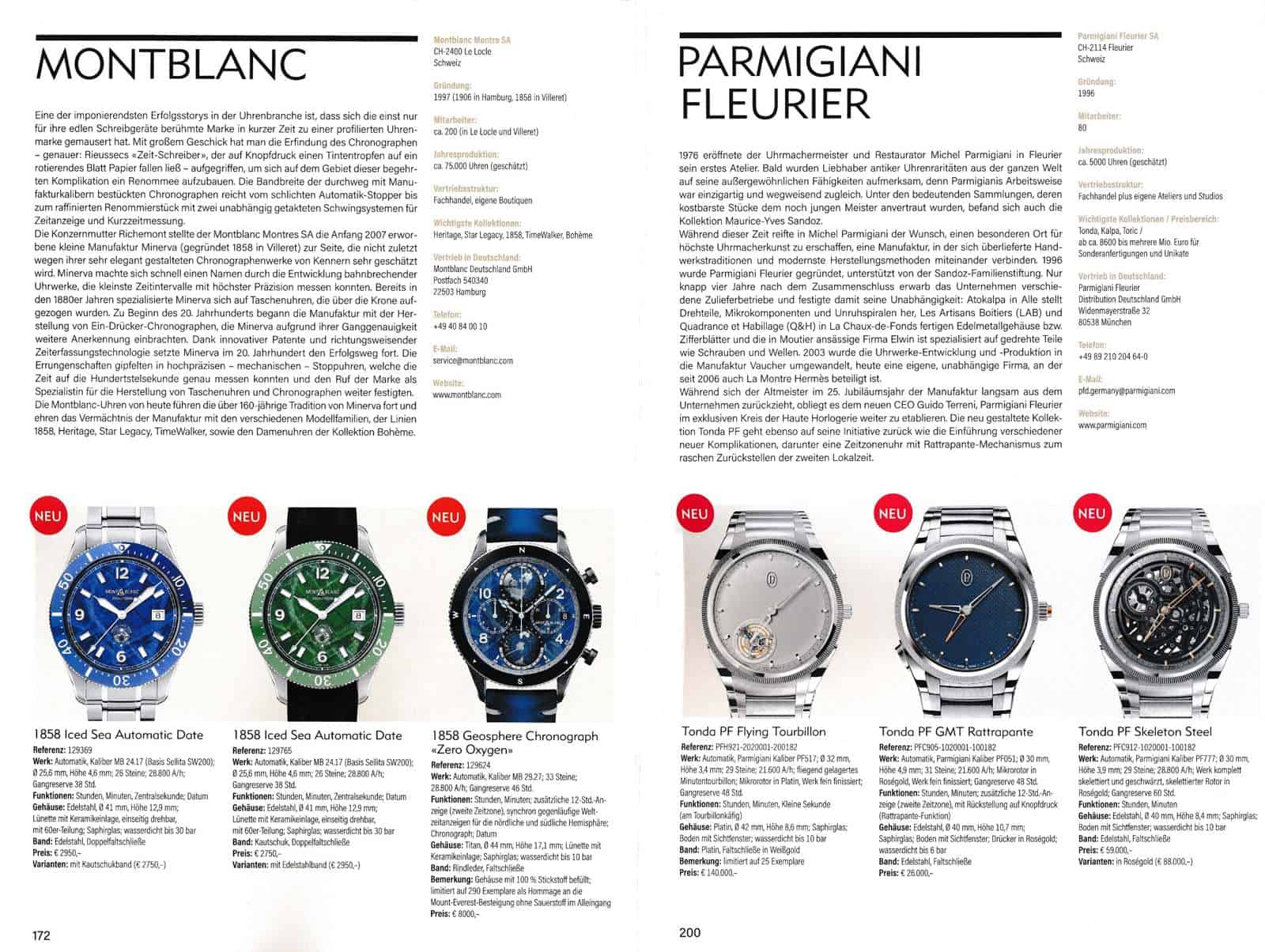 Heel Armbanduhrenkatalog 2022 Montblanc Parmigiani
