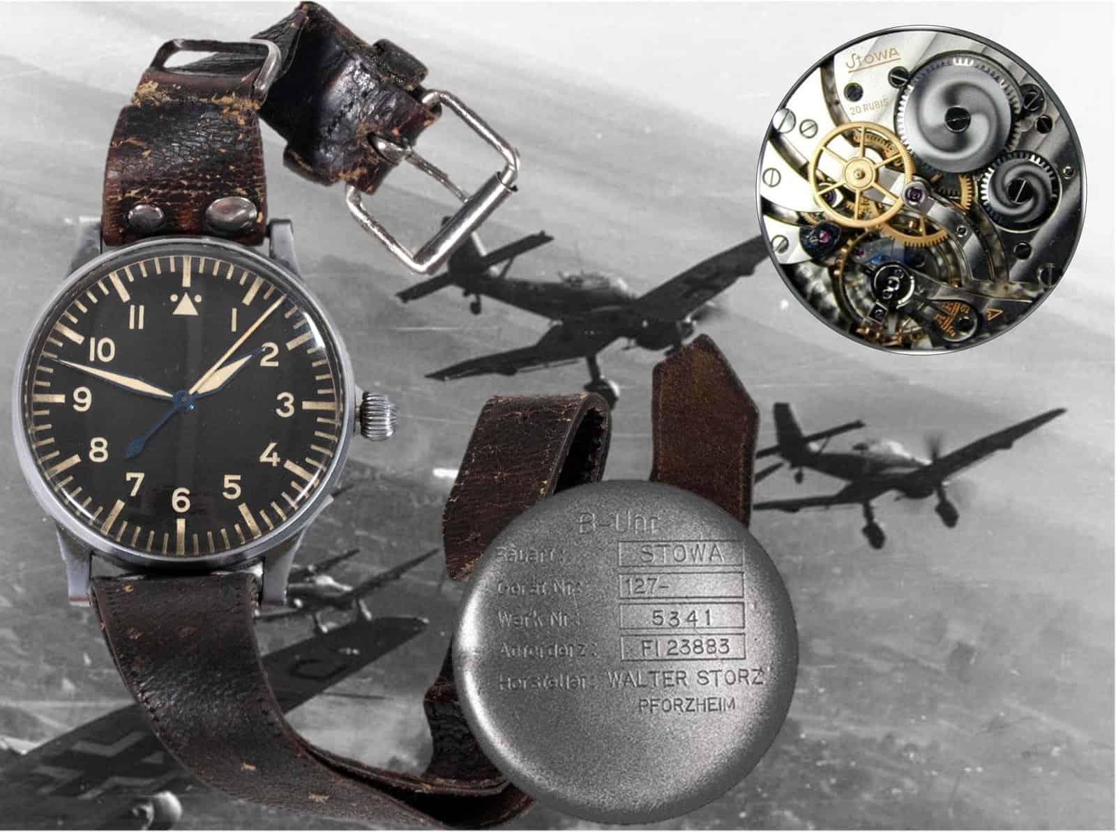 Walter Stotz (Stowa) Beobachtungs-Armbanduhr Fl. 23883 Baumuster A 