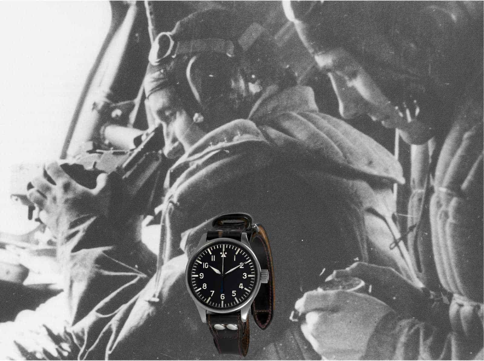 Navigation mit Sextant und einer  Beobachtungs-Armbanduhr Fl. 23888 B