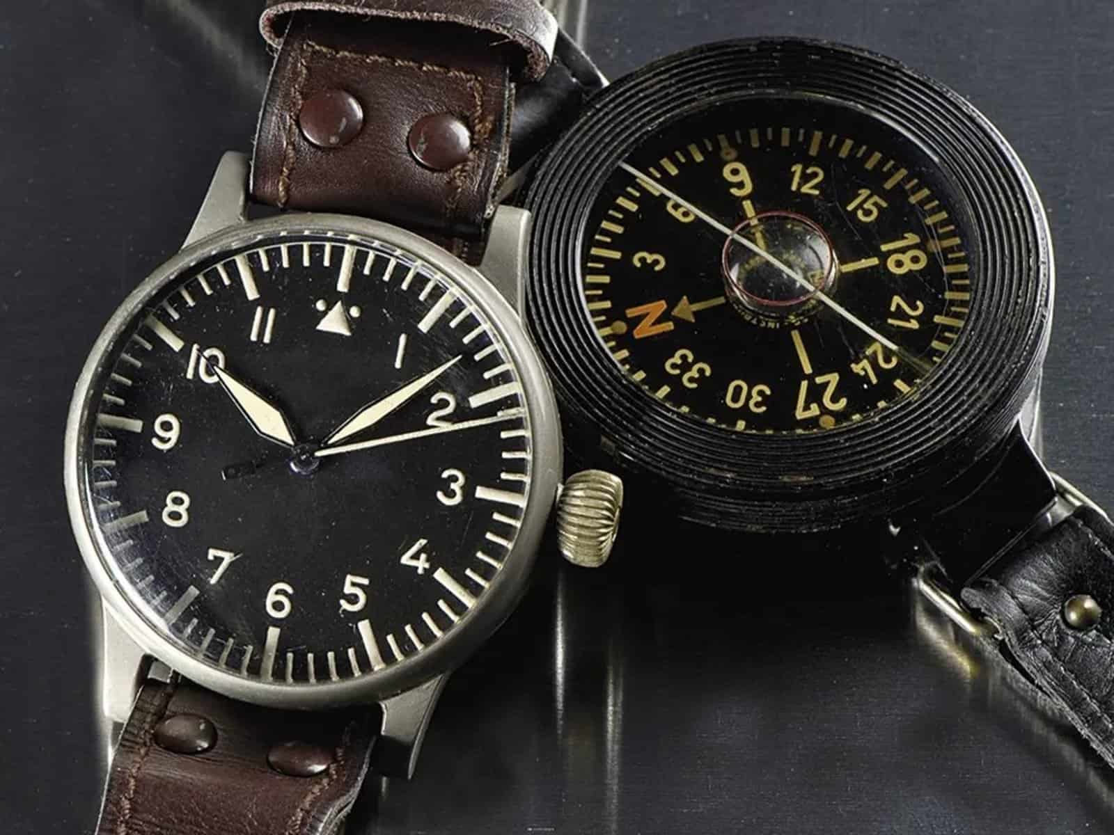 Beobachtungs-Armbanduhr und Kompass