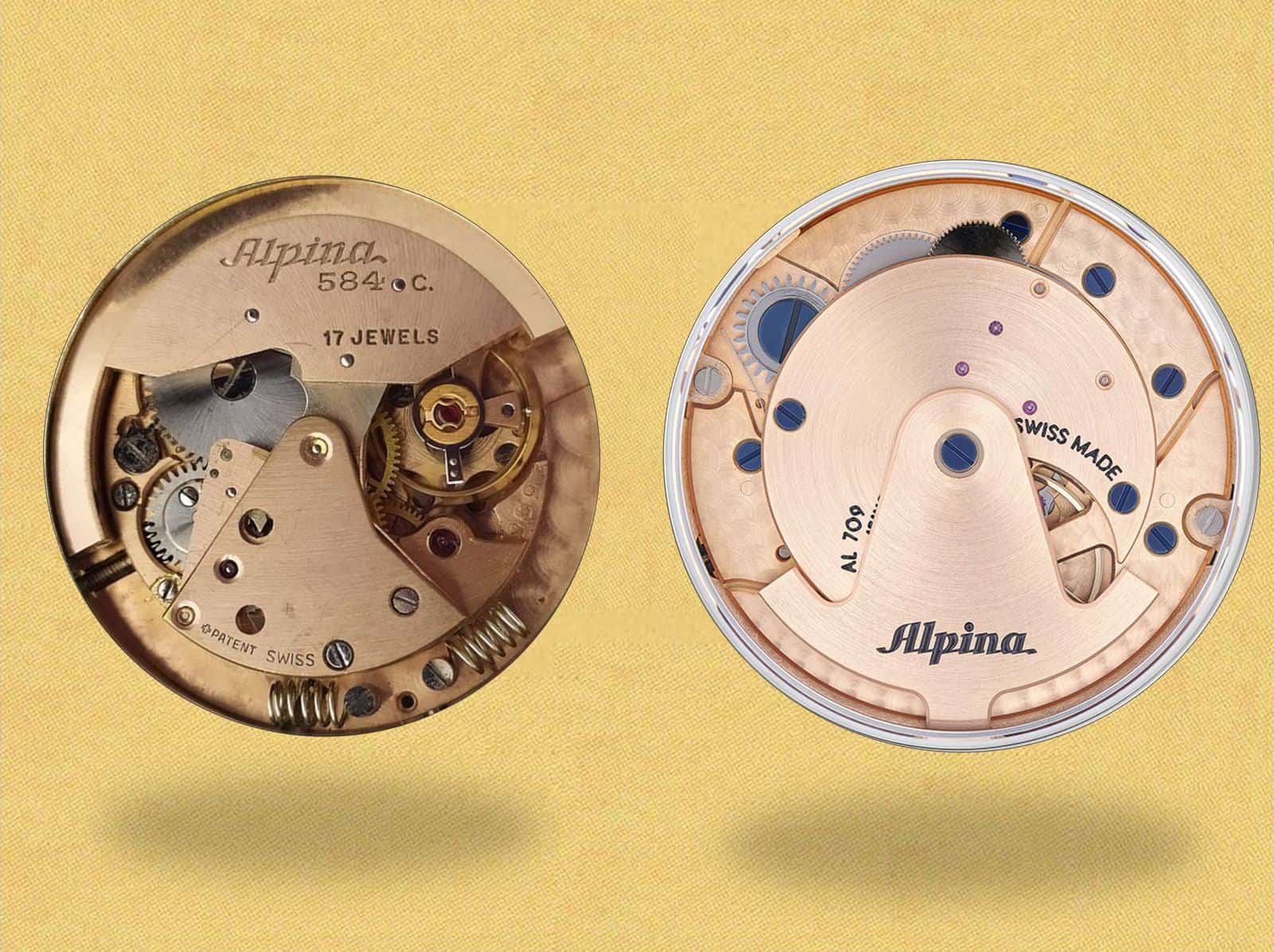 Im Vergleich: Alpina Automatikaliber 584C und AL 709 