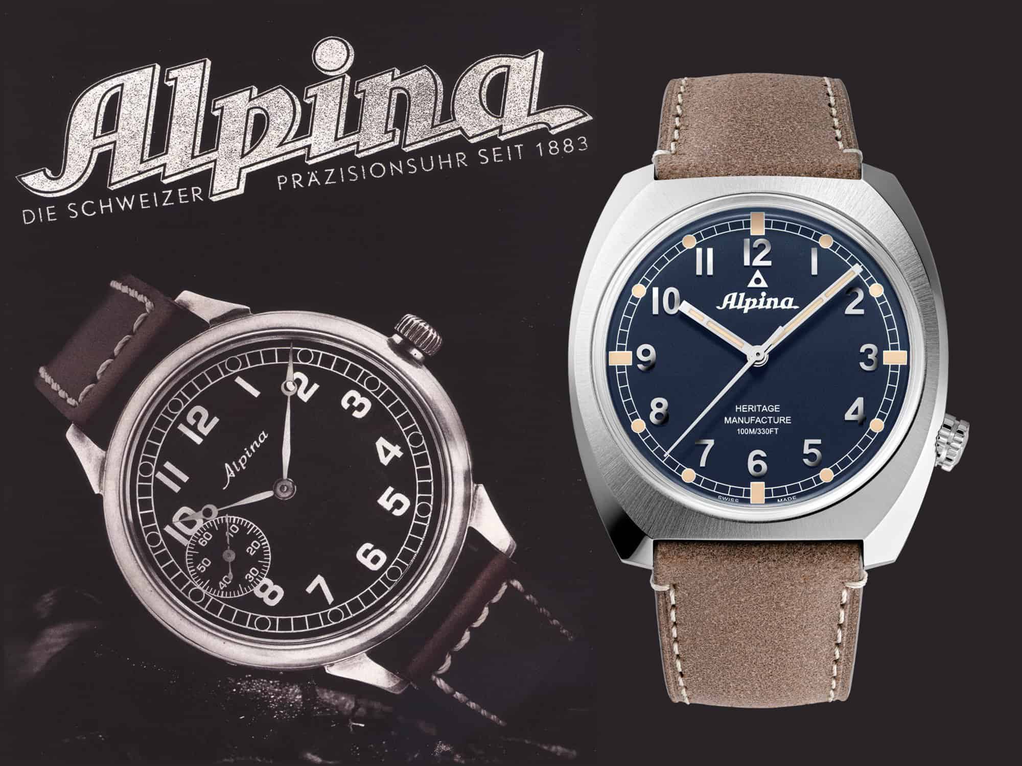 Alpina Fliegeruhr 1930-er Jahre und Alpina Startimer Pilot Heritage Manufacture, Referenz AL-709AN4SH6