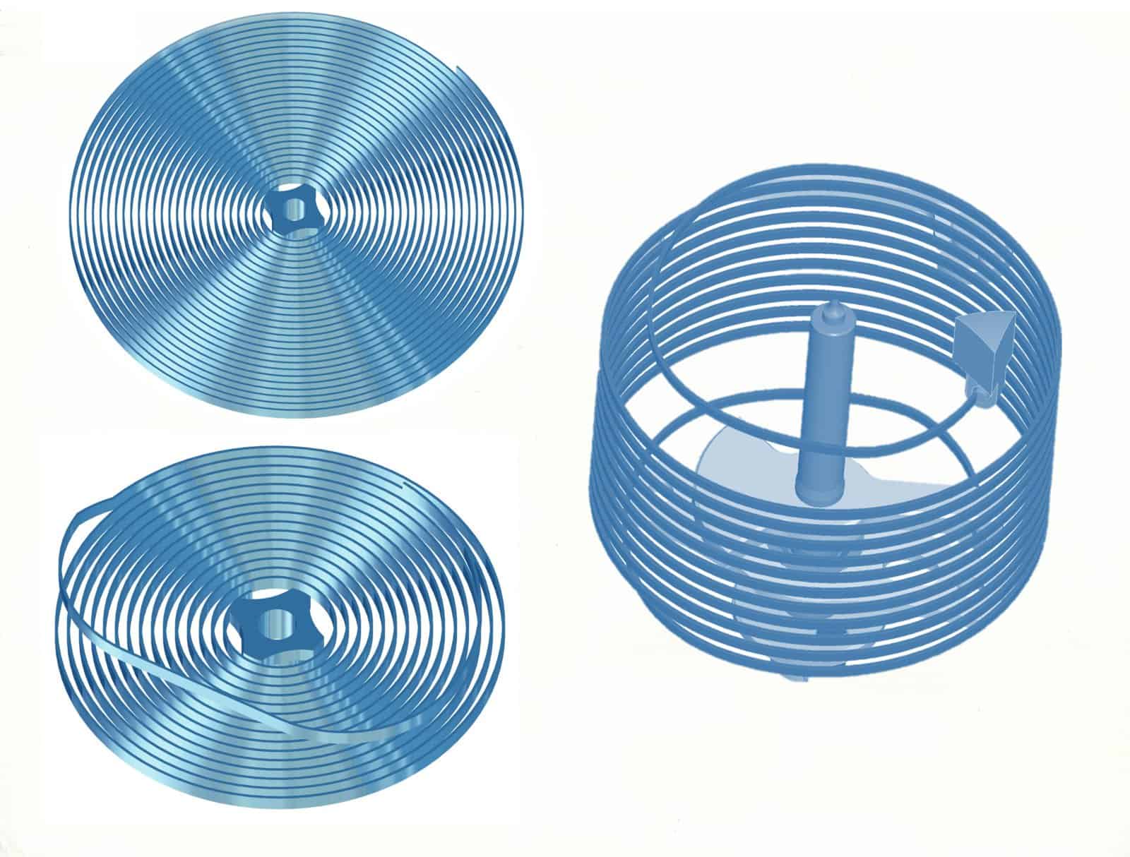 Im Vergleich: Flachspirale - Breguetspirale - Turmspirale 