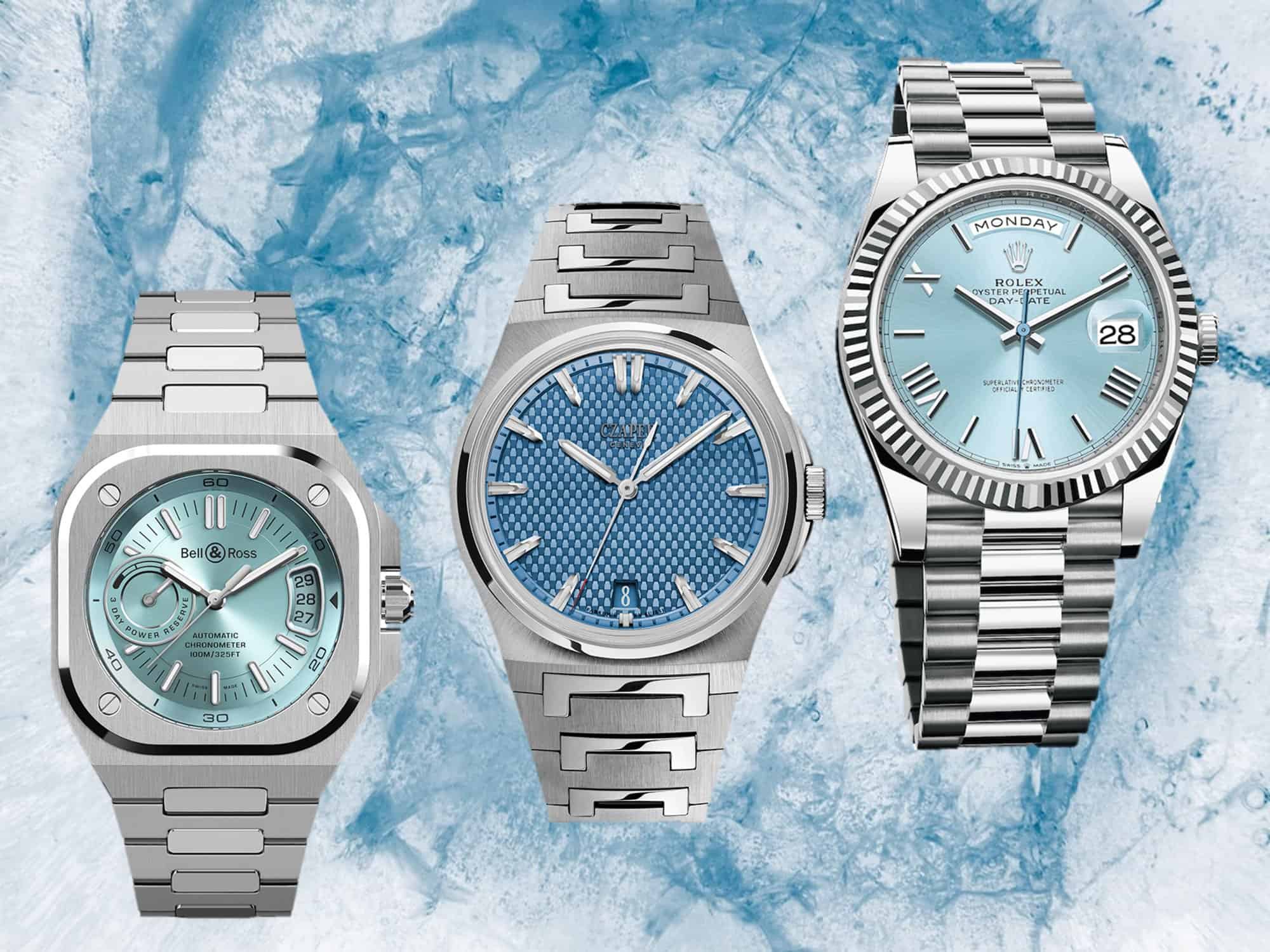 Uhren mit eisblauem Zifferblatt von Rolex bis MoonSwatch