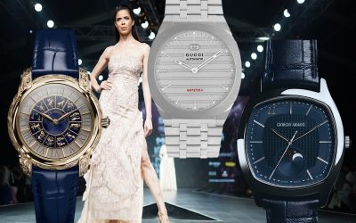 Die Fashion Luxus-Labels rüsten nachUhren der italienischen Modemarken: Armani, Gucci und Dolce & Gabbana setzen auf luxuriöse Mechanik