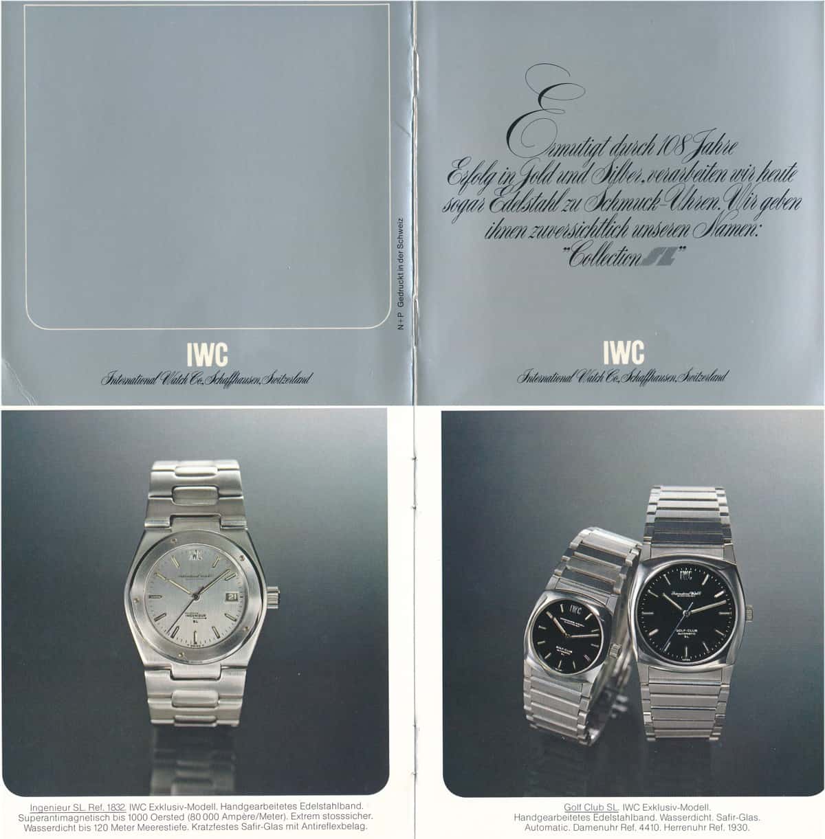 IWC Collection SL, Mini-Katalog 1976 