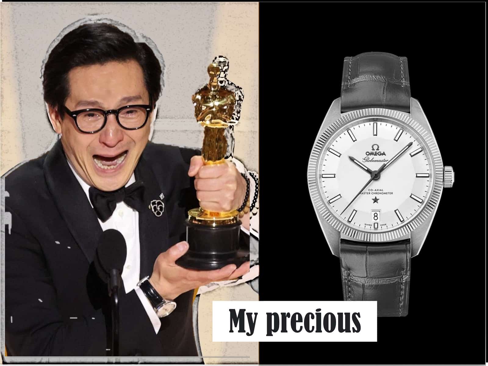 Oscar Gewinner Ke Huy Quan mit Omega Globemaster 