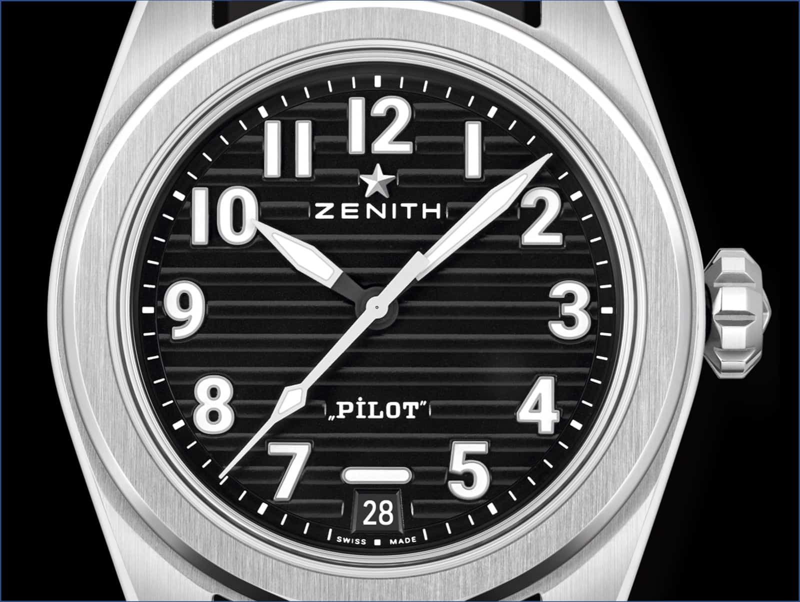 Ziffeblattdetail der neuen Zenith Pilot Automatic