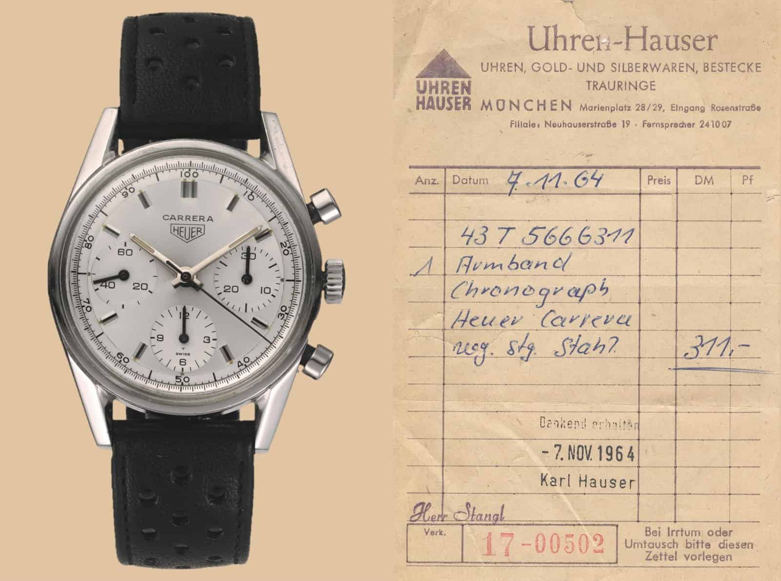 Heuer Carrera 12 GLB 1964 Uhren Hauser (C) Uhrenkosmos