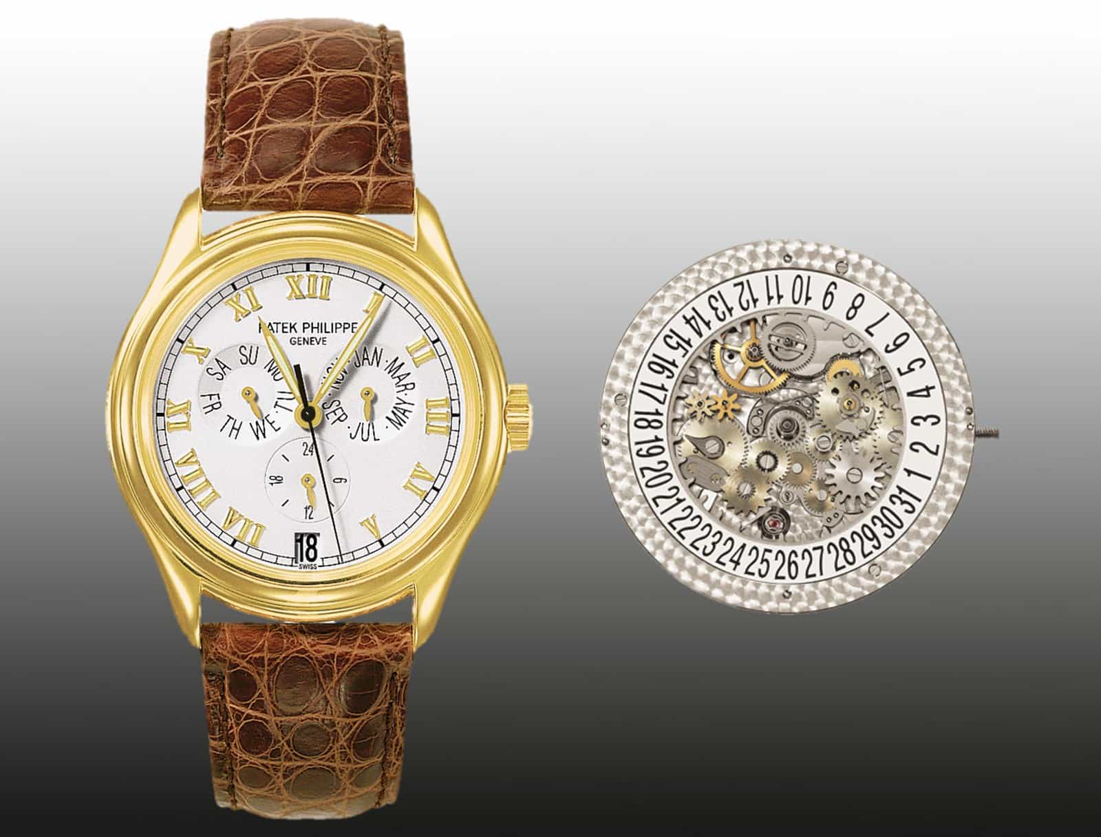 Weltweit erste Armbanduhr mit Jahreskalender, Referenz 5035J von Patek Philippe, 1996