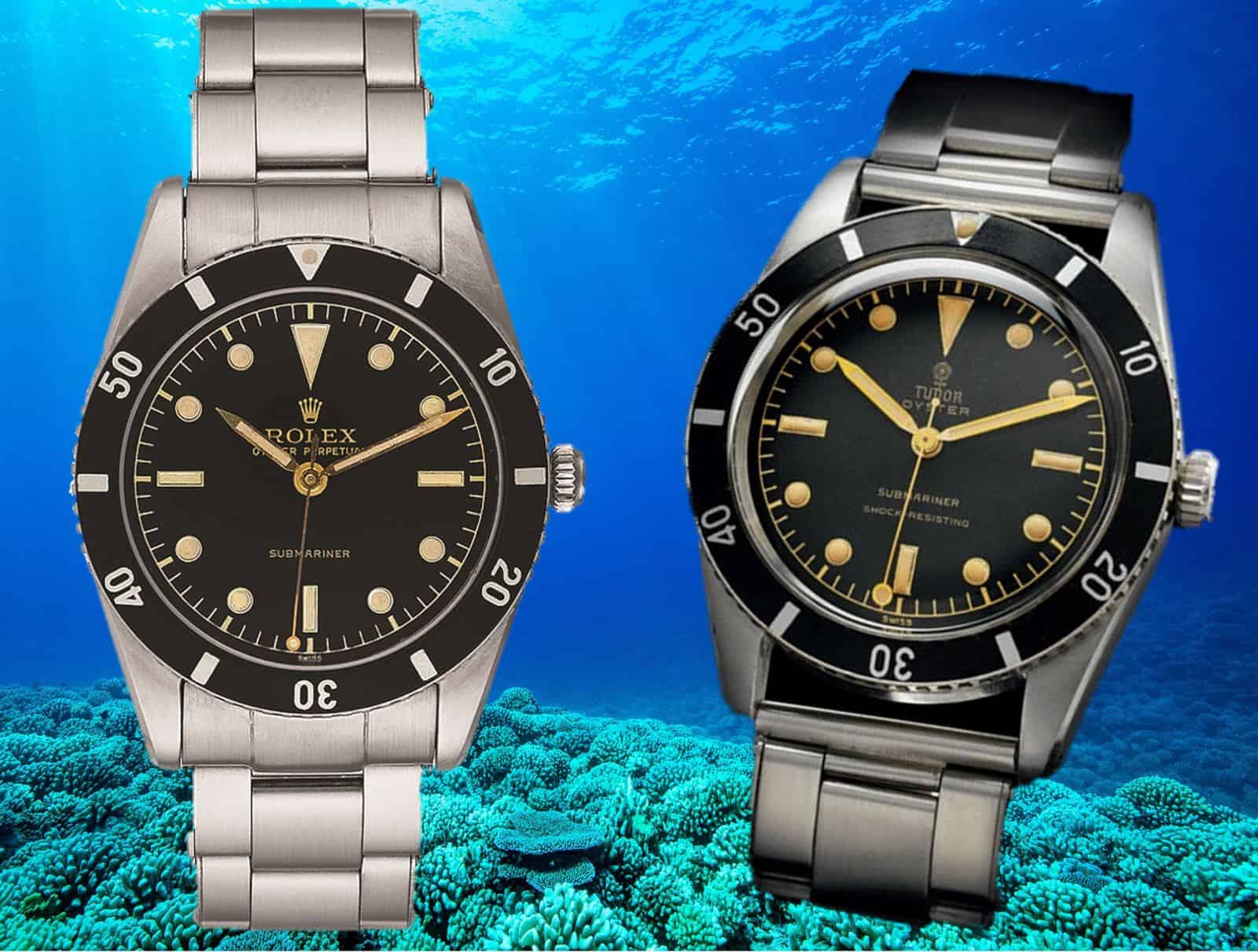 Rolex Oyster Perpetual Submariner versus Tudor Oyster Prince Submariner 1954