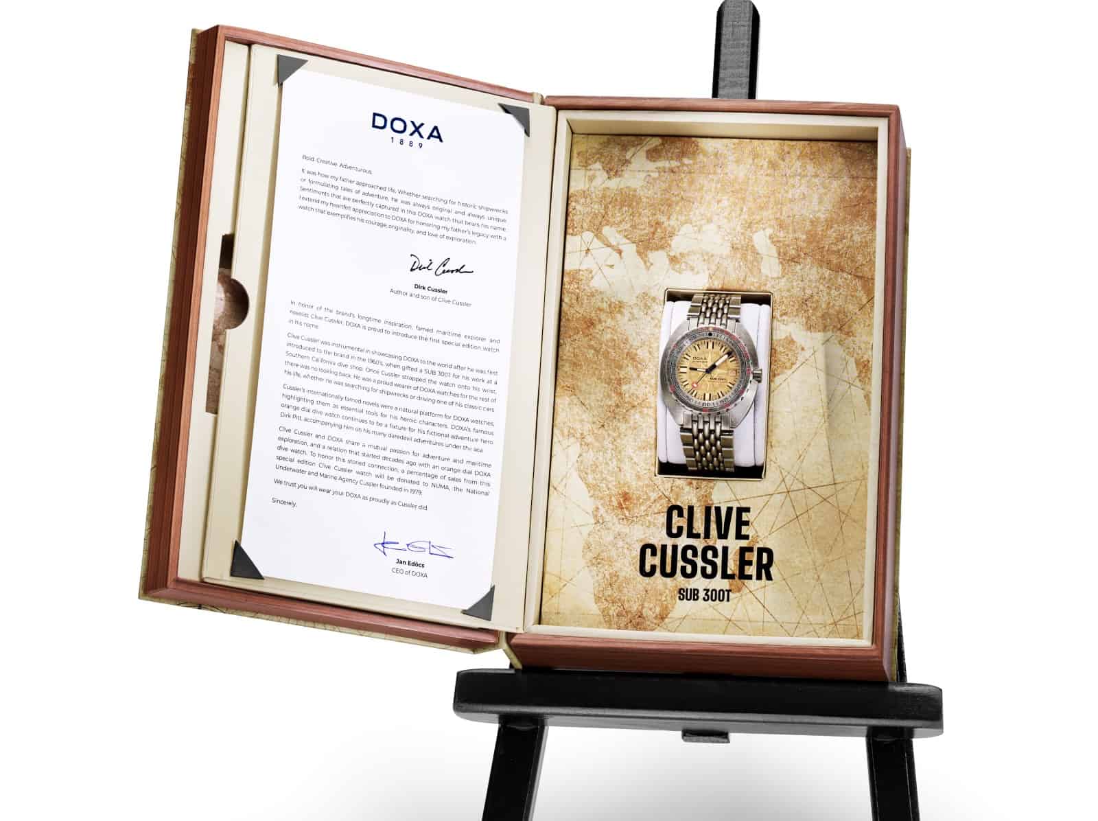Doxa SUB 300T Clive Cussler Package mit Urkunde und Box