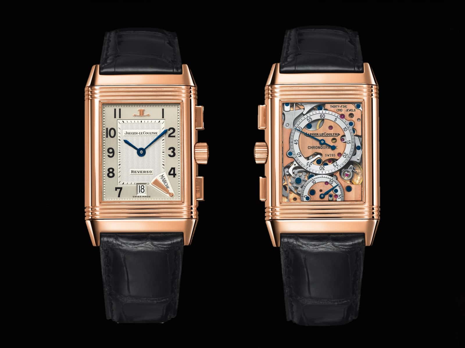Jaeger-LeCoultre Reverso Chronograph 1996 in Rotgold, 500 Exemplare