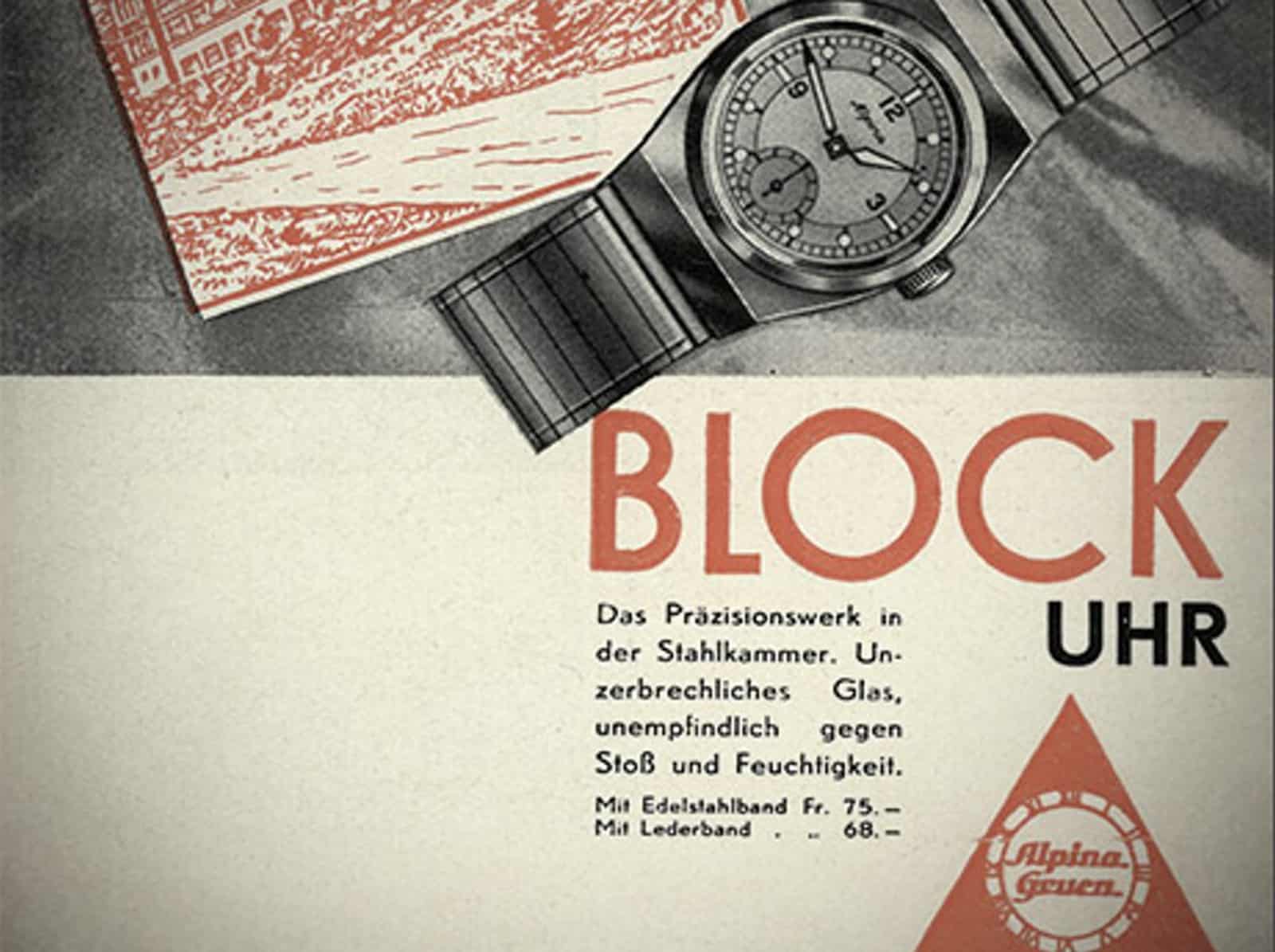 Alpina Blockuhr 1930-er Jahre