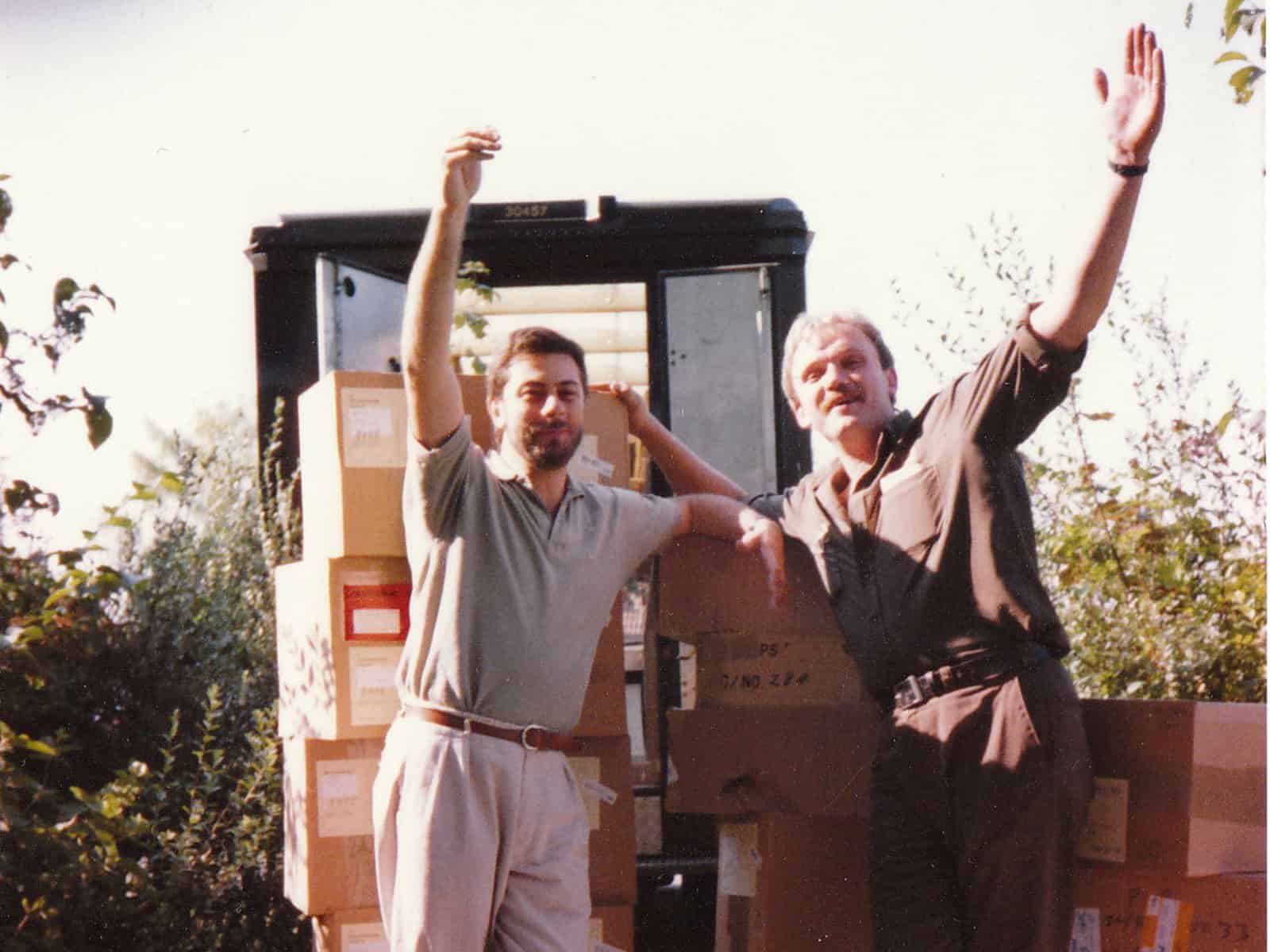 Viele Pakete: Willi Birk, POINTtec, mit UPS-Fahrer