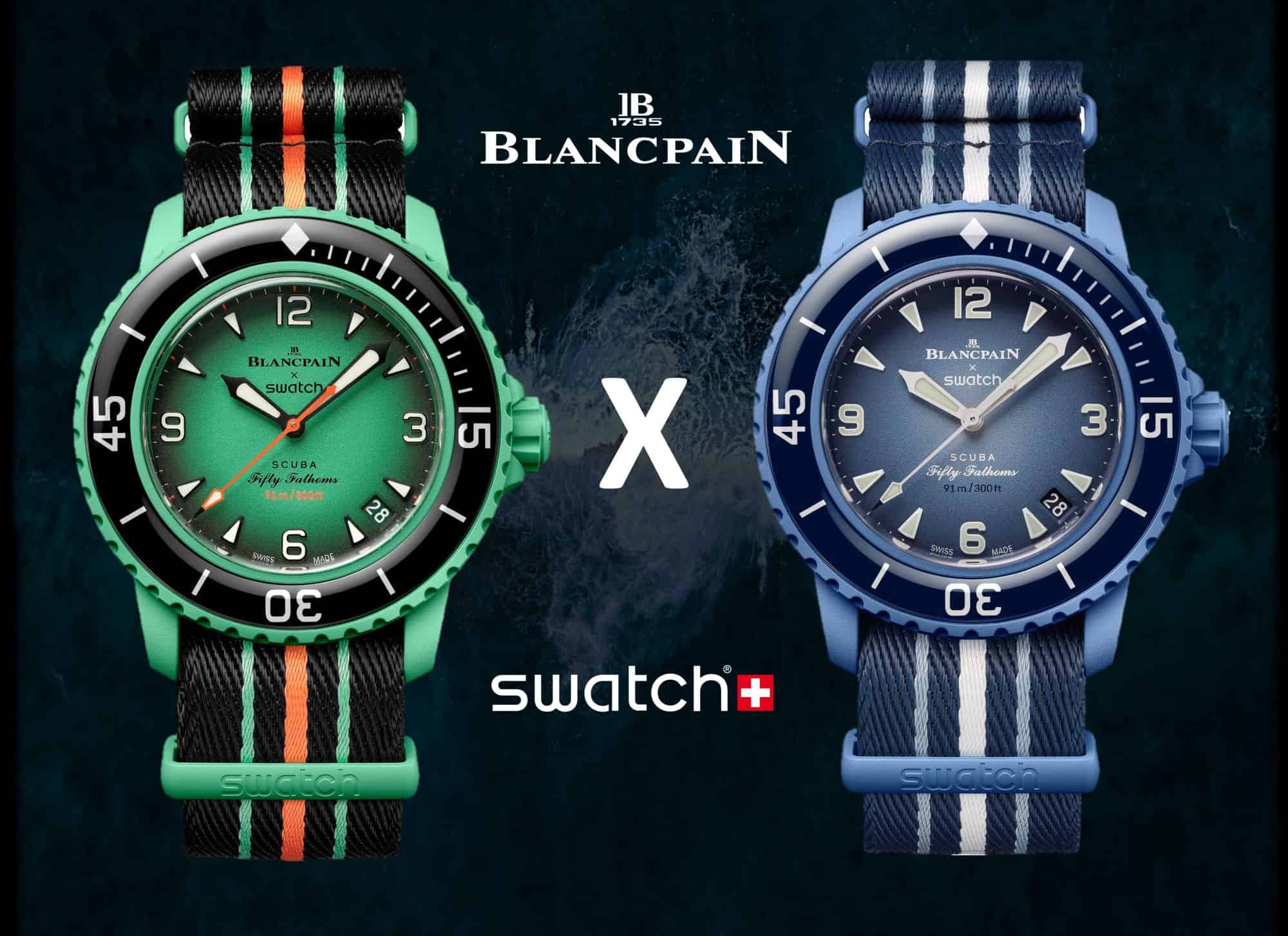 Blancpain X Swatch Opener mit echten Modellen