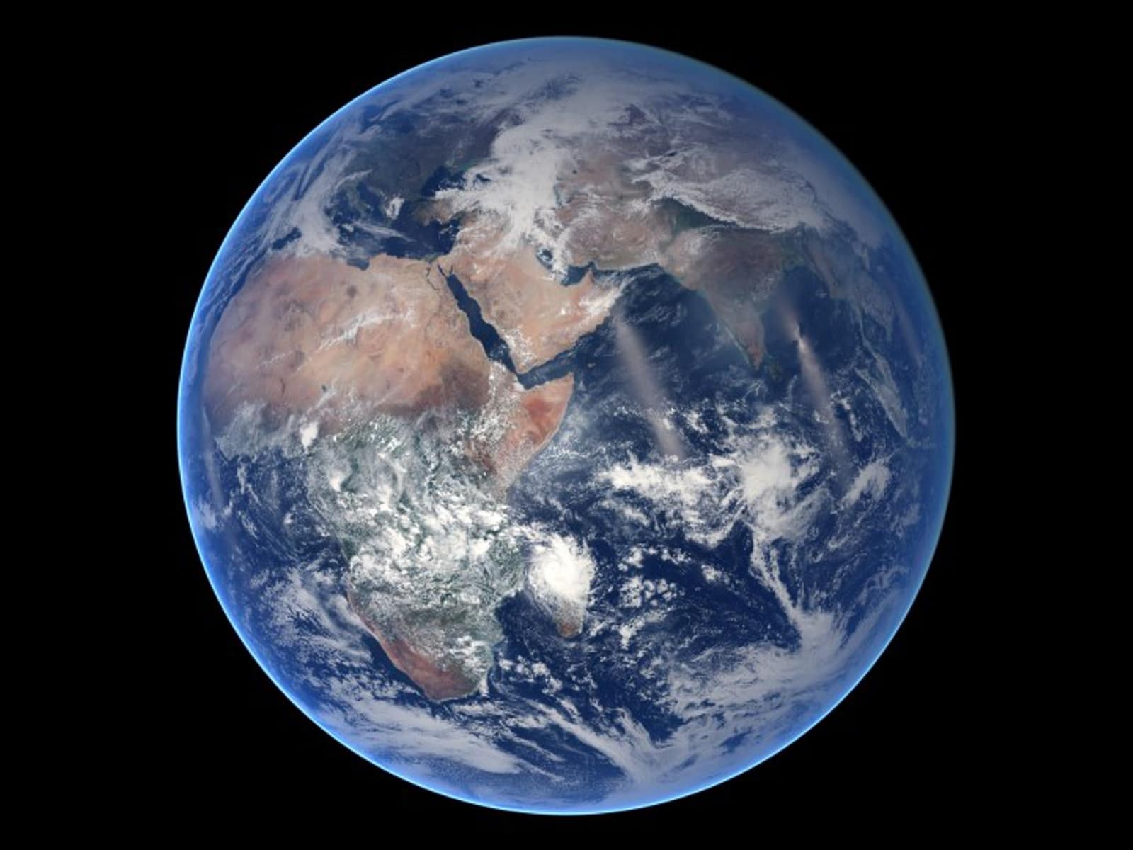 Die Erde aus dem Weltall betrachtet