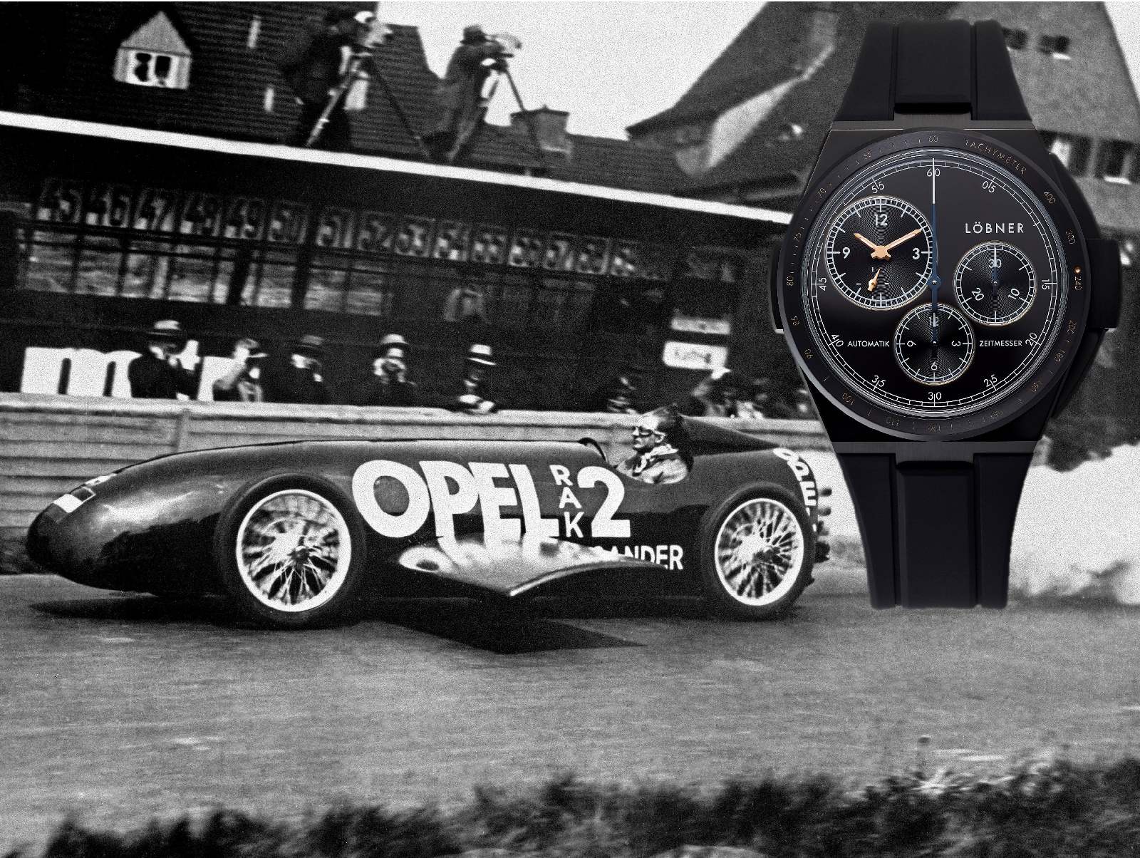 Raketenmann Fitz von Opel und der neue Löbner rocketman Chronograph