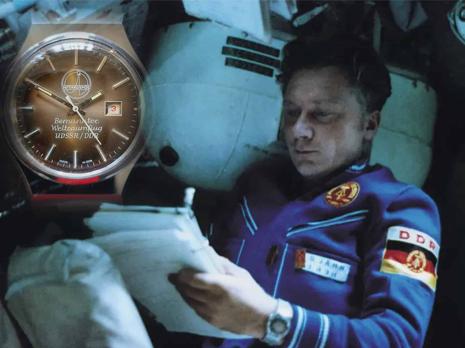 Sigmund Jähn 1978 mit Ruhla Interkosmos Armbanduhr Kaliber 28-33 (C) Deutsches Luft- und Raumfahrtzentrum