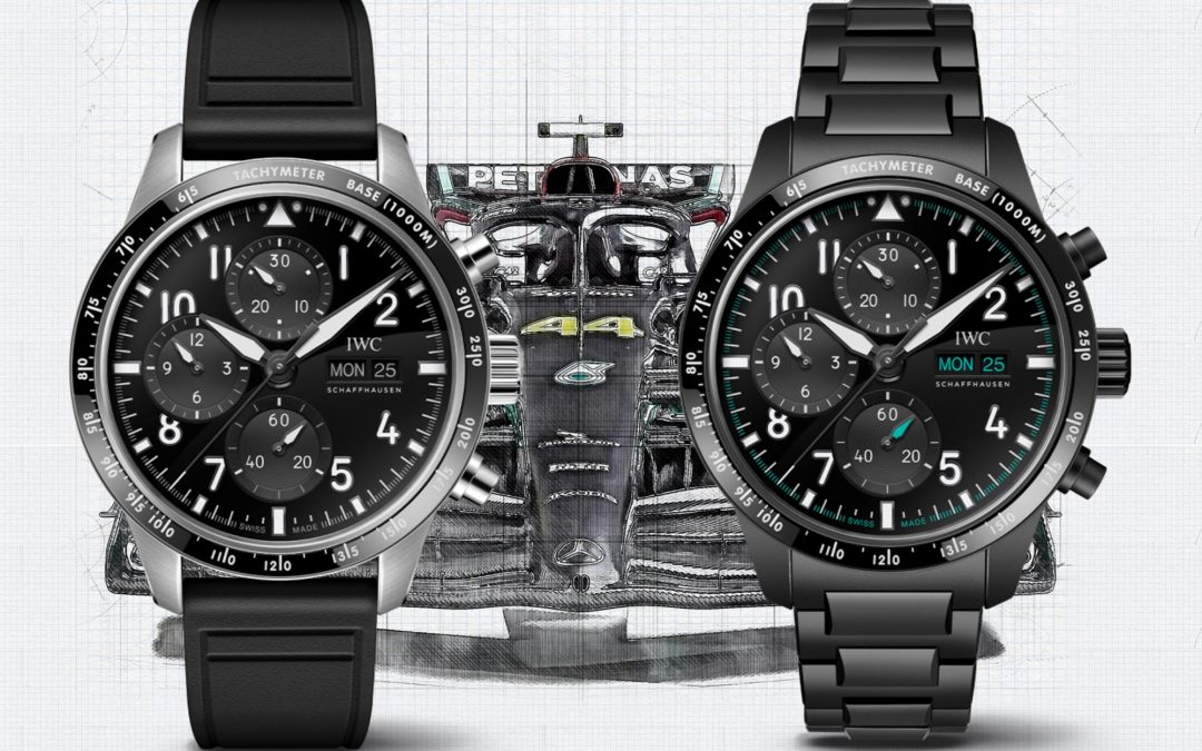 Neue IWC Motorsport-Linie der Piloten-Chronographen IWC Pilot’s Watch Performance Chronograph 41: 2 Mercedes-AMG Stopper mit Tachymeter-Lünette