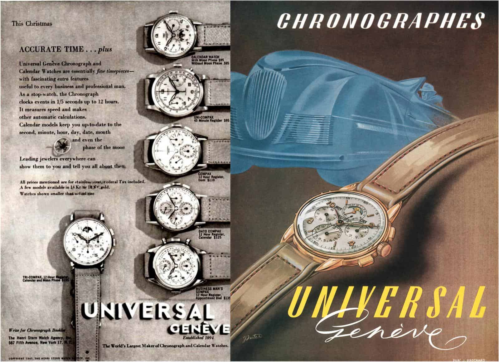 Universal Anzeigen Chronographen