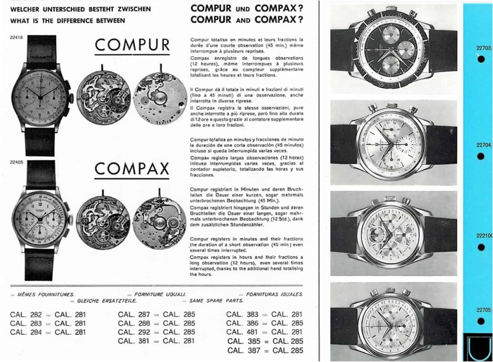 Universal Prospektblätter Compur und Compax